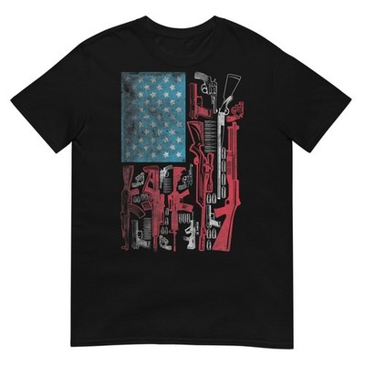 American Flag Guns Riffles Bullets US Flag Weapon Ammo Lover T-Shirt