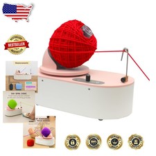 Large Capacity Electric Yarn Winder Pink Crafting Tabletop Swift Automatic