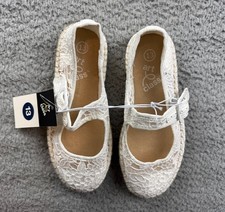 Art Class Shoes Girls 13 White Madeline Lace Espadrille Mary Jane Flats
