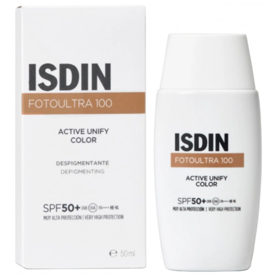 Isdin FotoUltra 100 Active Unify Color Fusion Fluid LSF 50+ 50 ml ist eine Flüss