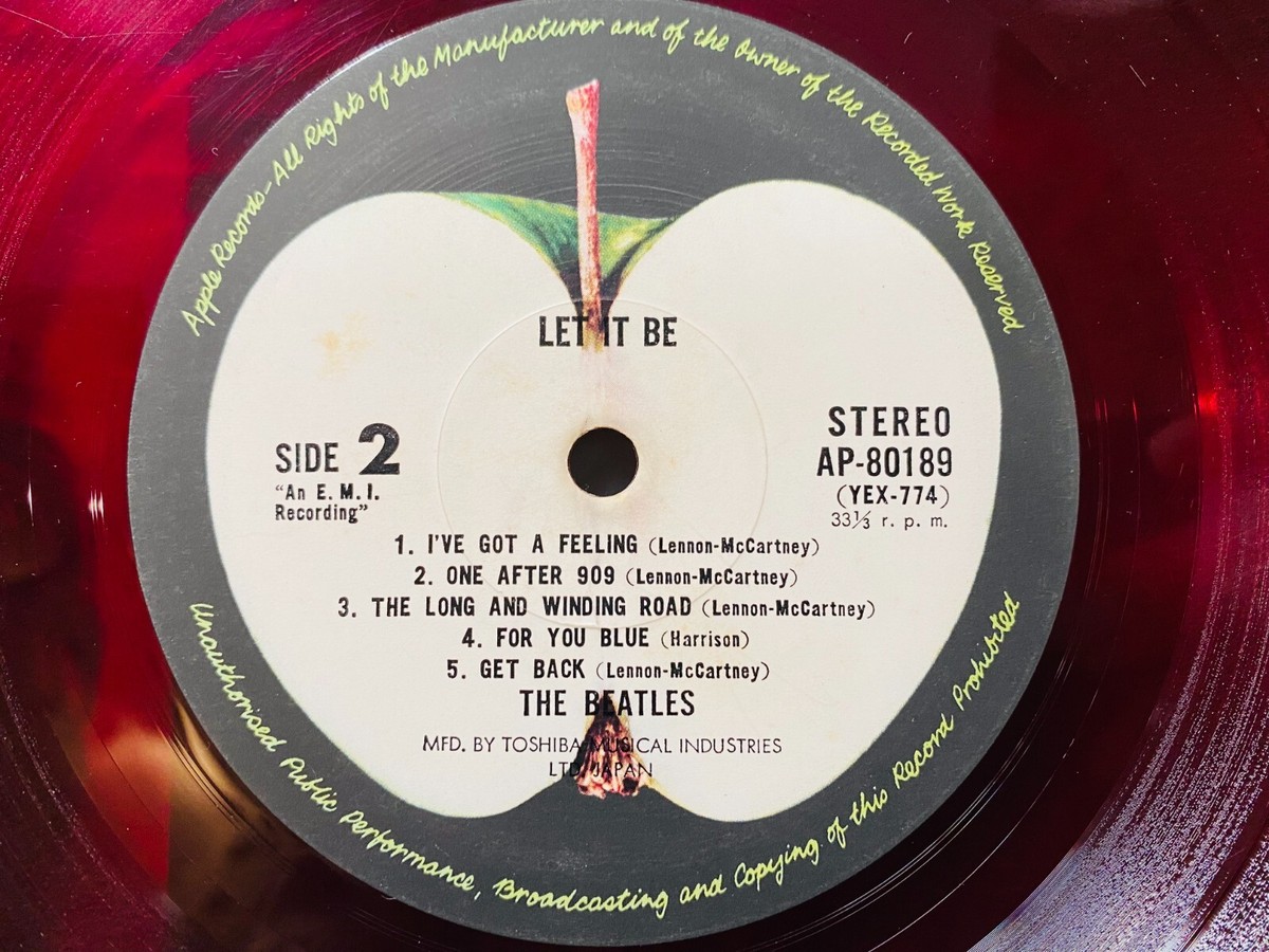 THE BEATLES LET IT BE APPLE AP-80189 RED WAX Japan Original Fast