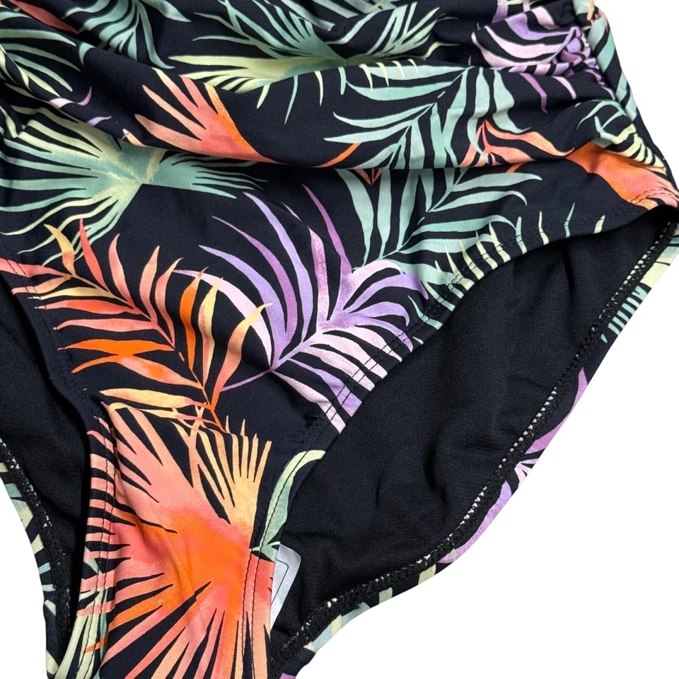 Traje de baño Leilani estampado tropical de una pieza control abdominal acanalado talla 6 Foto 3 de 4