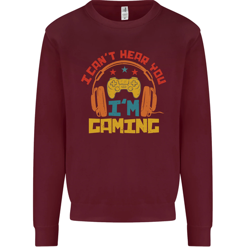 I Cant Hear You Im Gaming Funny Gaming Kids Sweatshirt Jumper - Picture 33 of 77