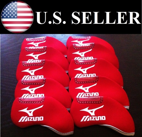 MIZUNO HeadCover 10 pcs Set Golf Iron Head Covers RED Color Neoprene US USA NEW! - Picture 6 of 6