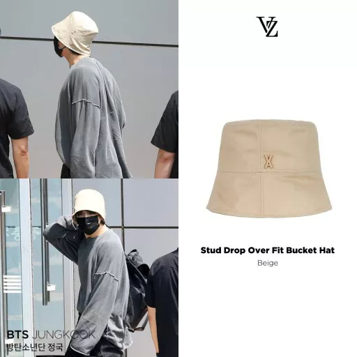 BTS Jungkook(JK) M Countdown VARZAR Stud Drop Over Fit Bucket Hat 6 Colors