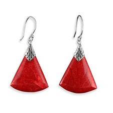 Edle 925er Silber Damen Ohrringe Hänger rote Steine Handarbeit Design SER390