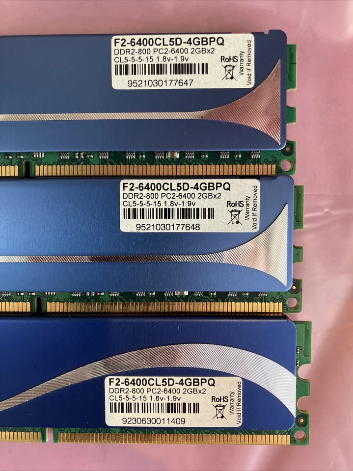 (3x 2GB) G.SKILL PC2-6400 DDR2-800 F2-6400CL5D-4GBPQ DIMM RAM Memory ~ - Image 3 of 4