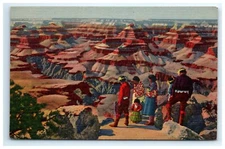 Postcard Fred Harvey Grand Canyon Arizona Hopi Native American Postd 1950s Linen