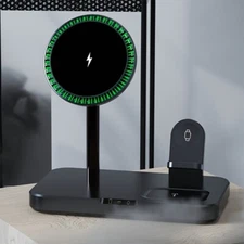 3 in 1 Wireless Charger, 15W Fast Charger Pad Stand Charging Station Dock