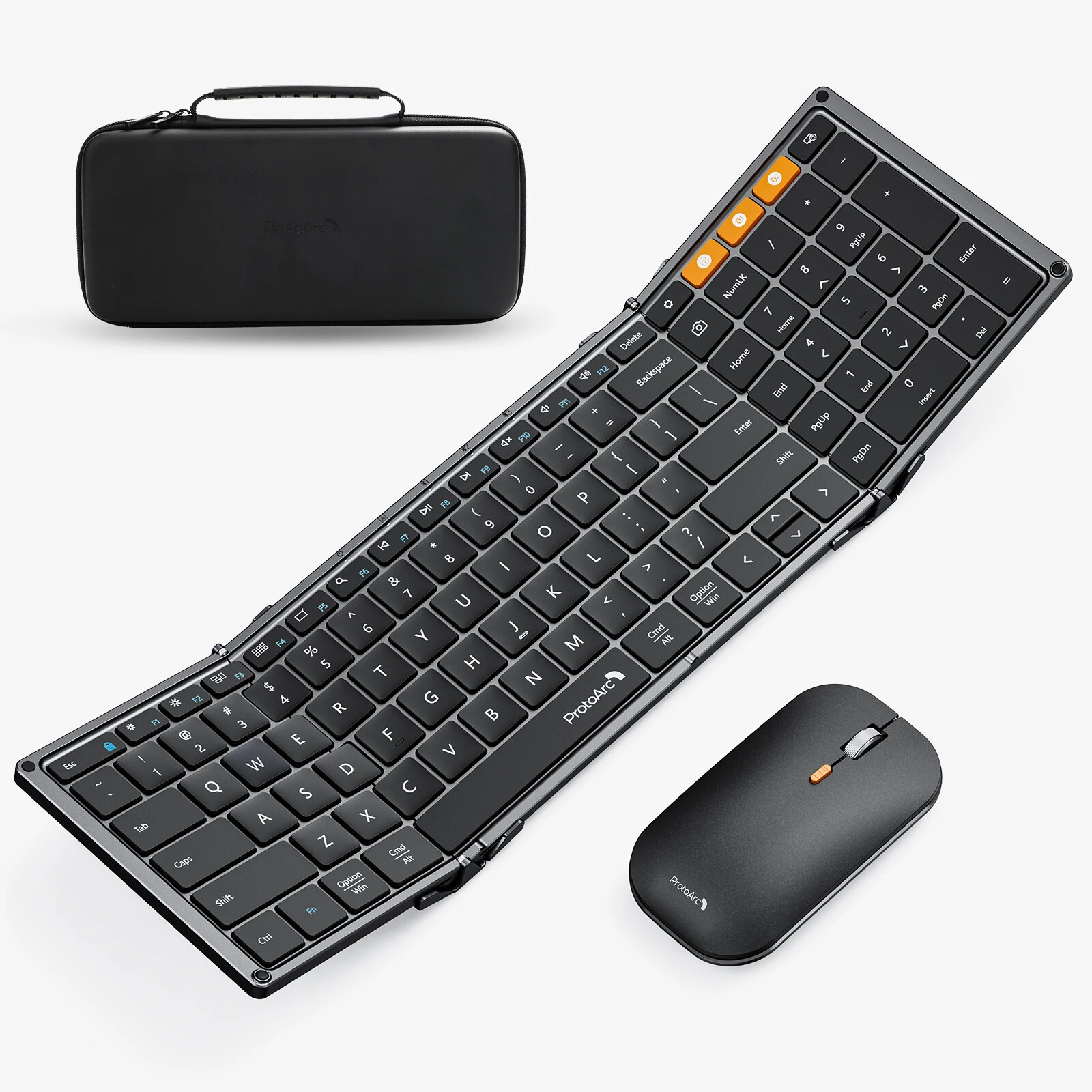 Wireless Keyboard and Mouse Combo Portable Slim 2.4G Foldable Compact Design for Easy Travel and Space-Saving Convenience