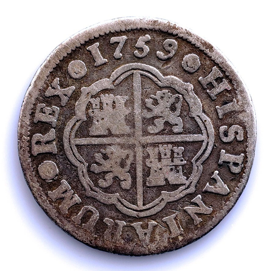 Spagna-Fernando VI. 1 Real 1759 J. Madrid. Argento 2,7 g. - Immagine 2 di 2
