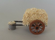 Wagen mit Stroh Karren Fuhrwerk für Krippenfiguren Größe 11 cm - 12 cm ho