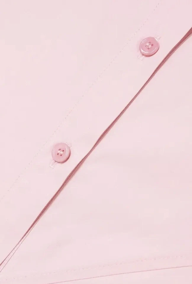 Vestido Camisa Midi Nina Ricci Espalda Abierta Algodón Mezcla Seda Popelina Rosa 36 $1,790 Foto 3 de 4