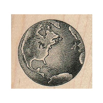 Mounted Rubber Stamp, Planet Earth, Globe, World, Earth, Travel, Map, Planet