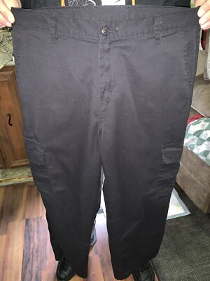Dickies Mens Relaxed Fit Straight Fit Black Cargo Pants