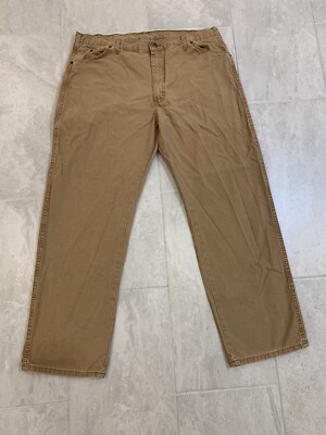 Men's 42X32 Genuine Dickies Relaxed Fit Brown Dungaree Work Pants ED218SBD