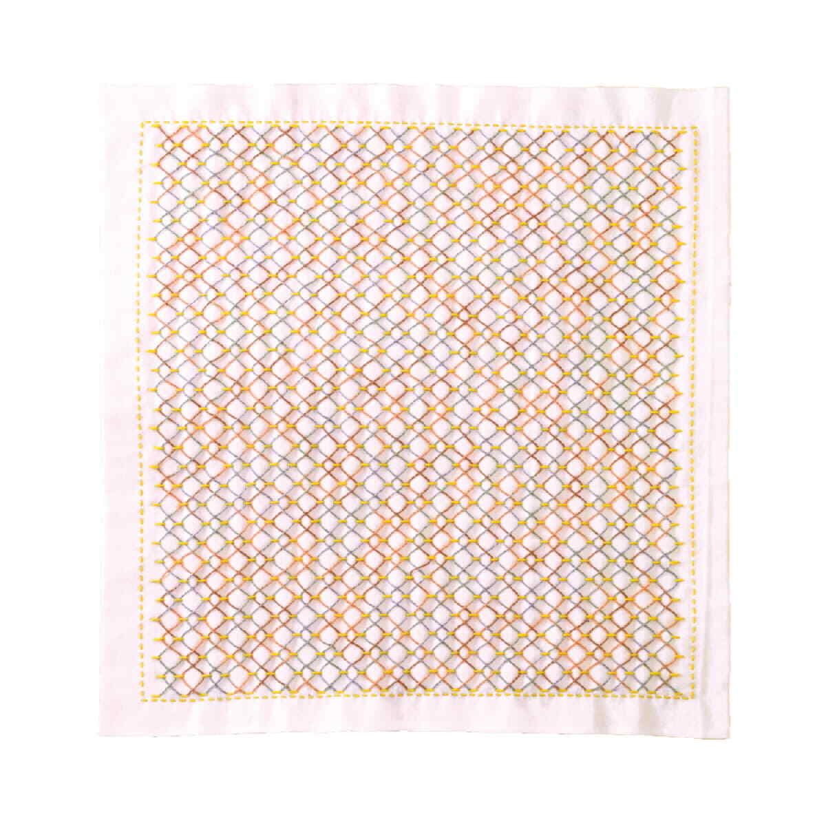 Olympus stamped Kugurizashi Sashiko stitch kit "" Hana Fukin Drop"", 34x34cm, Orig