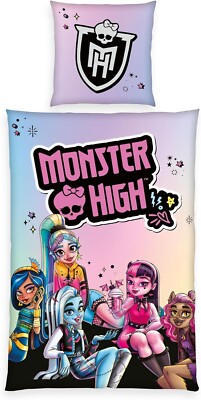 Bettwäsche glatt Monster High Frankie Stein Clawdeen Draculaura 135 x 200 cm NEU