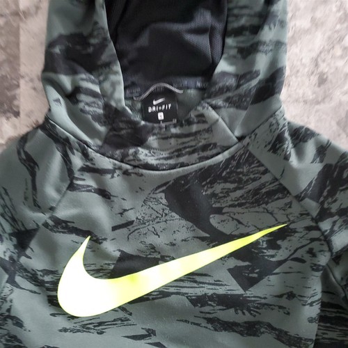 jacket kids hoodie NIKE dri-fit gray/green Youth small - Picture 2 of 3