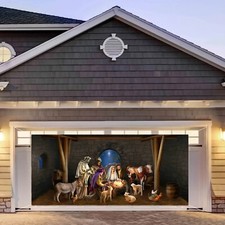 Nativity Scene Christmas Banner for Garage Door, Indoor/Outdoor Holiday Decor