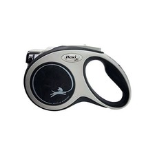 Flexi Retractable Leash Comfort Soft Grip 16 FT Gray Black up to 60Kgs/132 Lbs