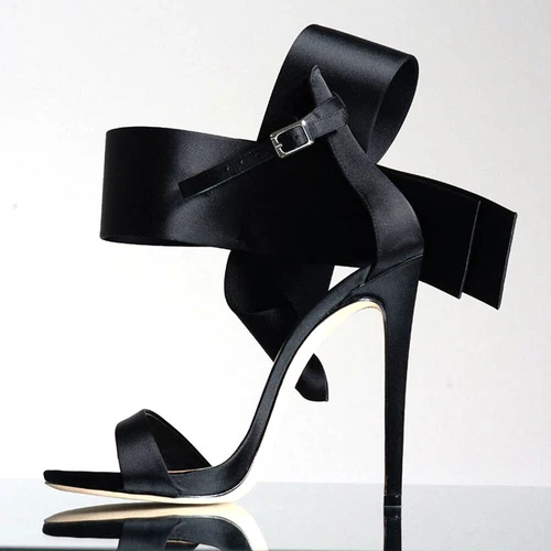 Trend Women's Sandals Big Bowtie Decroted Ladies High Heels Bridal Shoes - Foto 4 di 20
