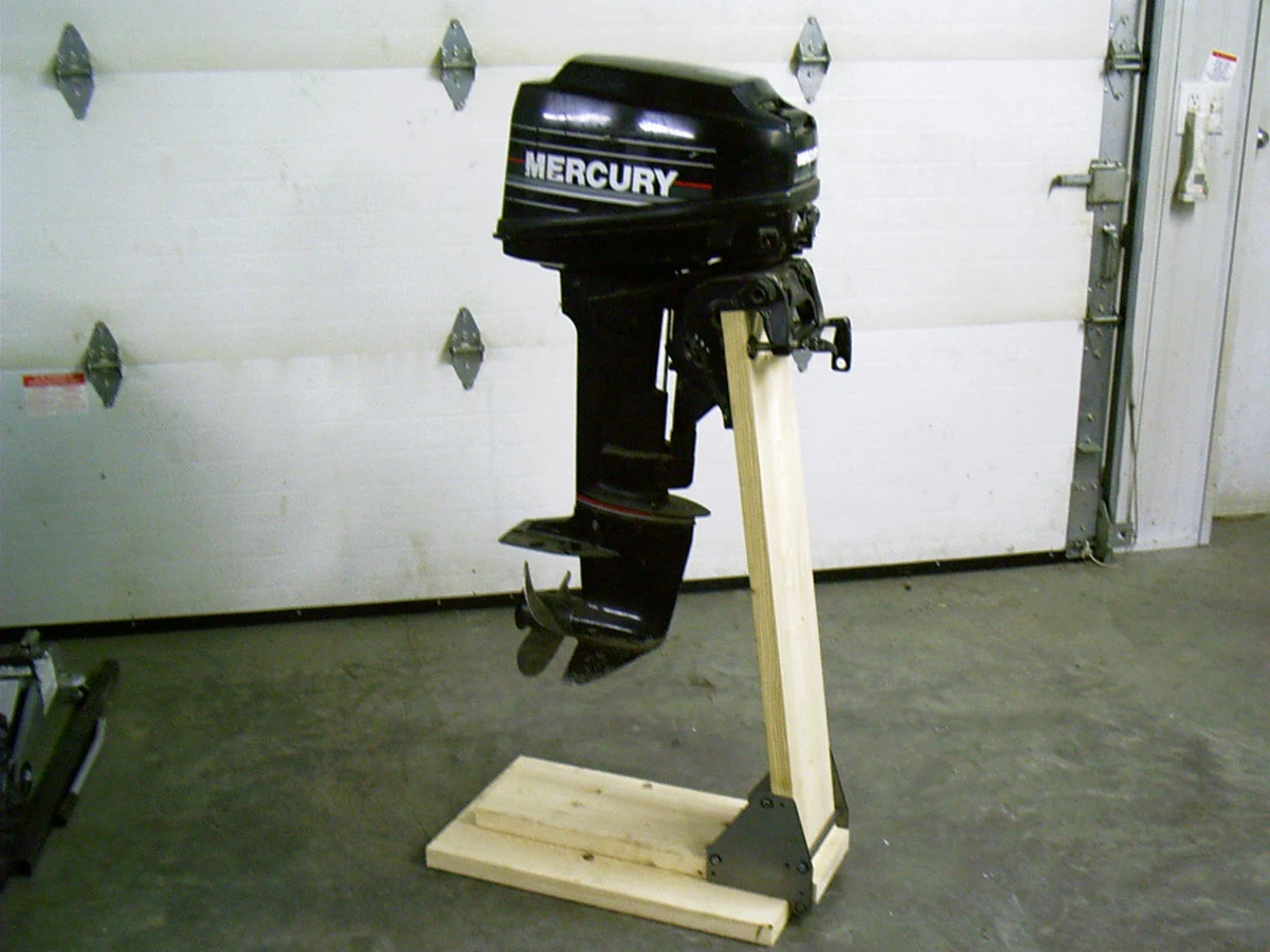 Boss Boat Motor Stand Cart Dolly Bracket Outboard Mount Gas eBay