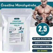 Creatine Monohydrate Powder 1000g NON-GMO 100% Pure Creatine Powder 200 Servings