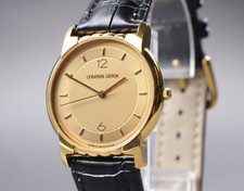 "NEAR MINT" Vintage UNIVERSAL GENEVE 555.211 18K GP Quartz Mens Watch From Japan