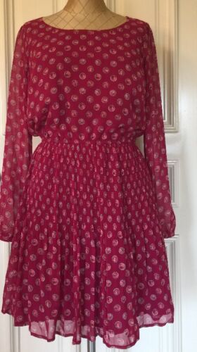 Elle Left In Lace Dress Size Medium Color Red Long Sleeves Brand New
