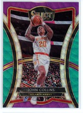 John Collins 2019-20 Panini Select Premier Tri Color Prizm SP #121 Hawks