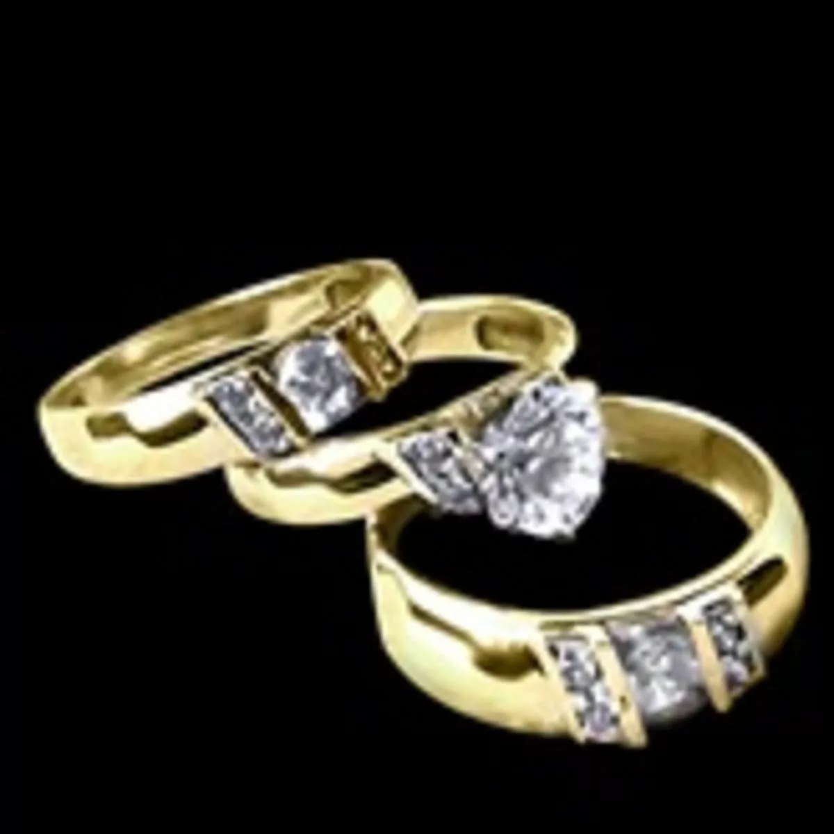 His and hers trio sale wedding ring sets