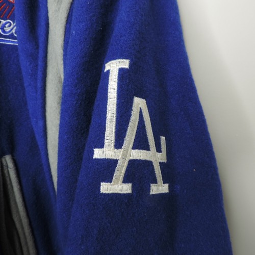 Giacca Bomber Blu Nuce moscata Campri Los Angeles Dodgers MLB Lana Trapuntata Uomo Grande - Foto 7 di 14