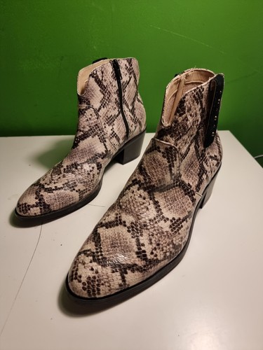 Clarks Boots Breccan Valley Womens Leather Tuape Snake Print Ankle Uk 5 D EU 38 - Picture 4 of 8