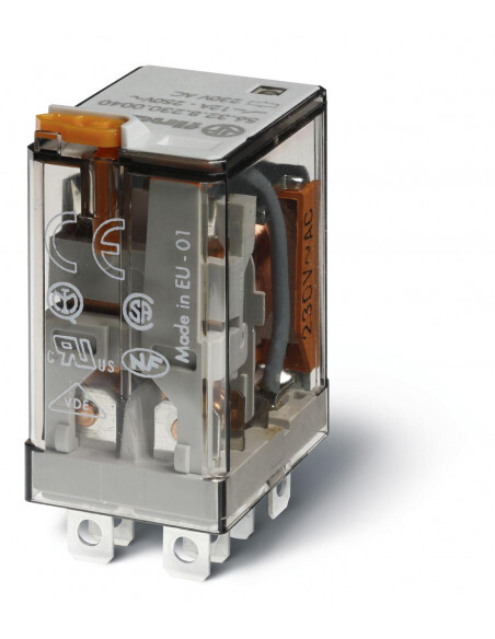 Relais de puissance 2RT 12A avec contacts AgNi FINDER 563282400000 pour 240V AC
