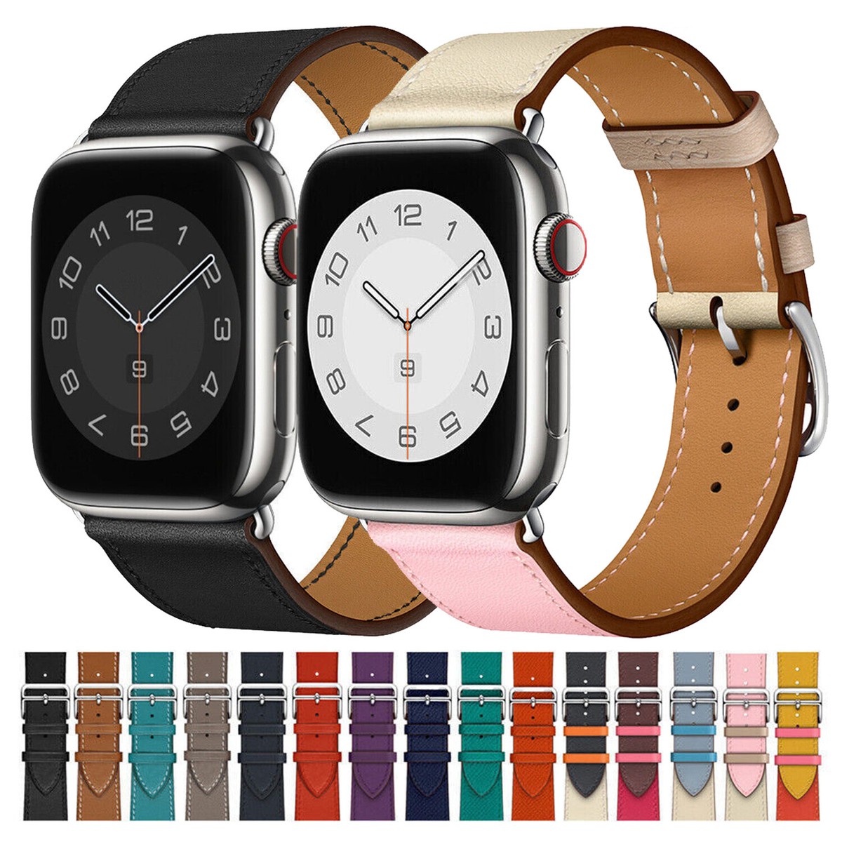 For Apple Watch Band Genuine Leather Hermes Strap Series Ultra