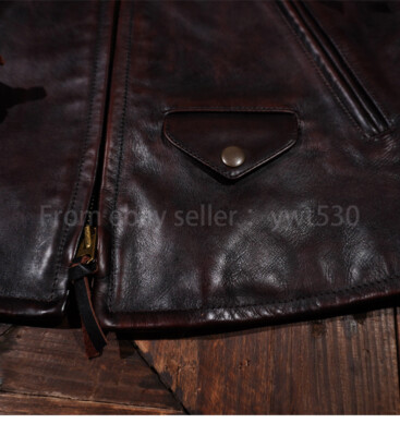 Tea Core Horsehide Classic Venom Biker Jacket Men's Retro Genuine
