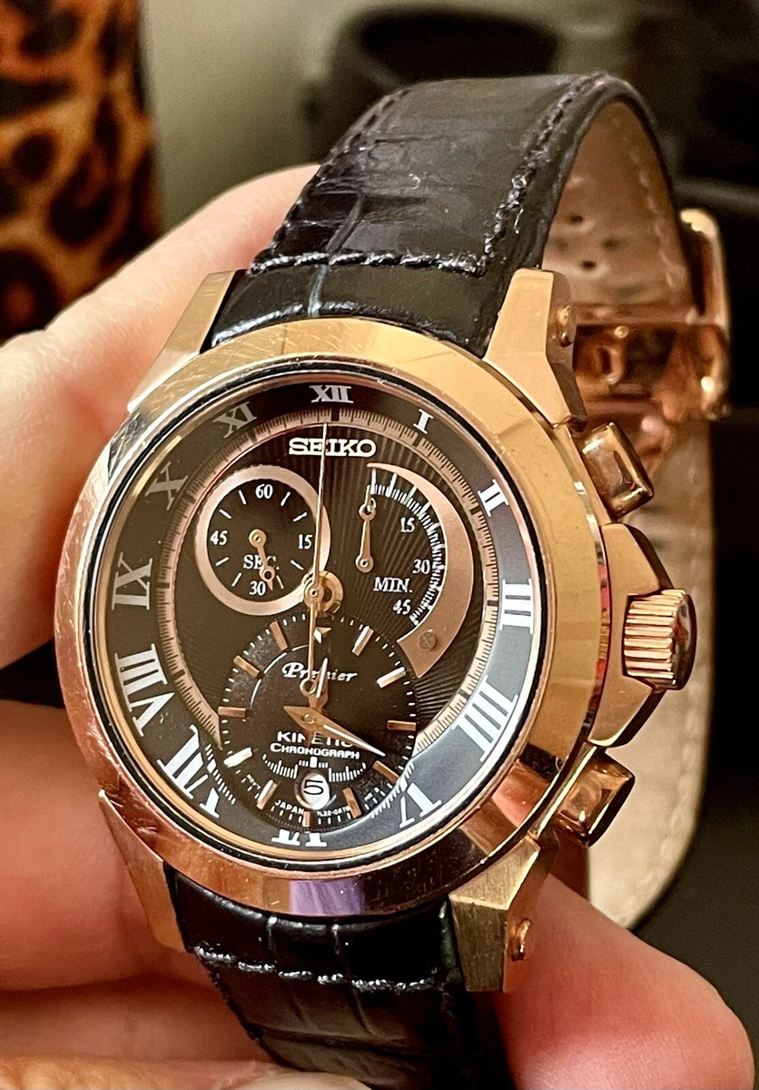 Seiko kinetic rose gold cheap
