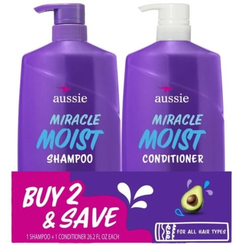 Aussie Moist shampoo and conditioner With Avocado oil Super Moisturizing 2Pk