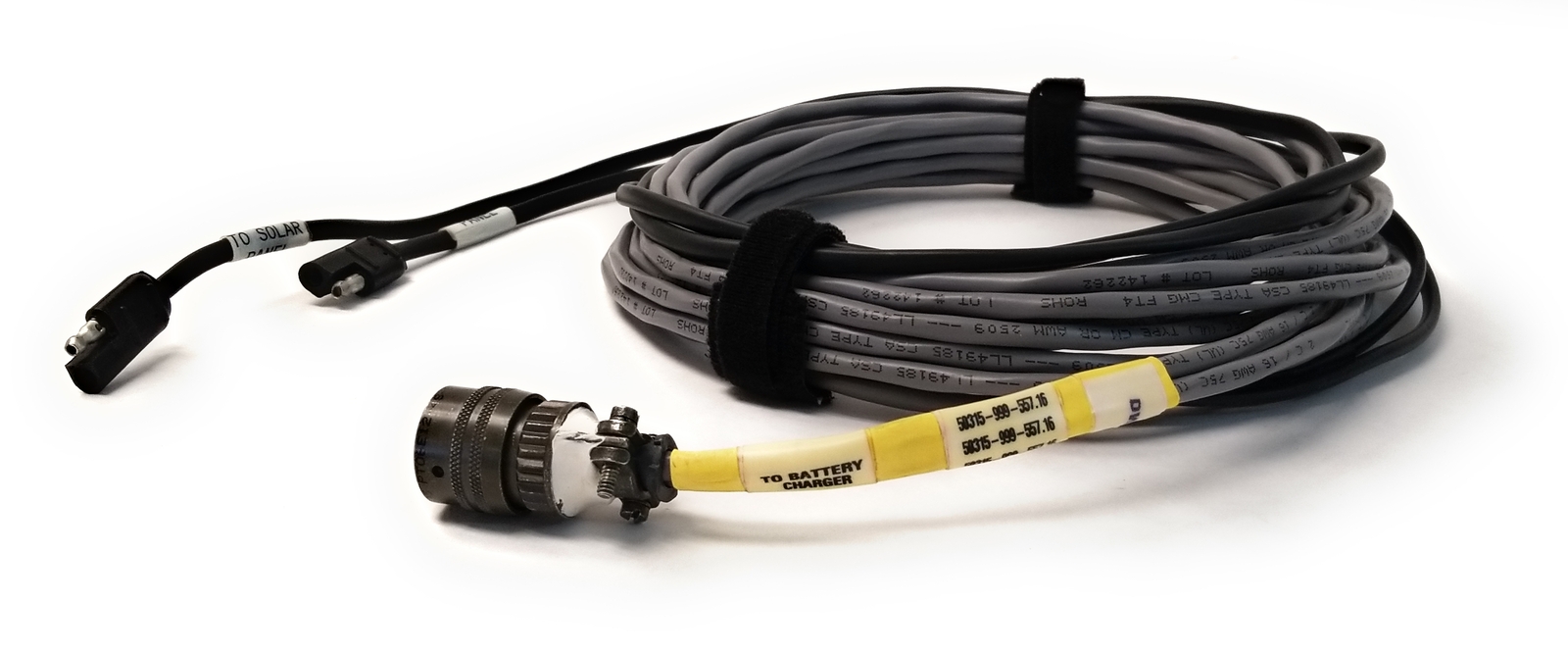 Military Solar Panel Power Cable ~16 ft w/ Amphenol PT06E-12-4S-SR 4 Pin Plug