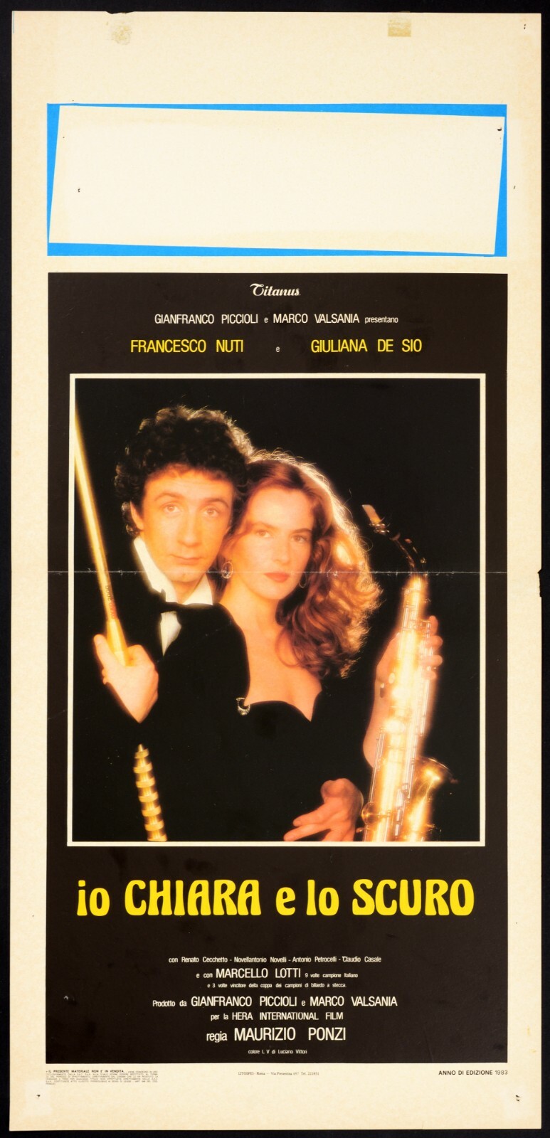 Locandina originale film Io, Chiara e lo Scuro (1982) - Regia di Maurizio Ponzi