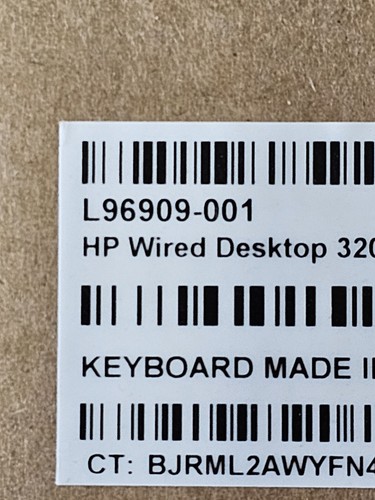 NEW HP Wired Desktop 320K Keyboard Wired USB Black L96909-001 (AMX) - Picture 6 of 6