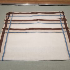 3x Stofftaschentuch Taschentuch braun blau wei&szlig; neu* Vintage 2x vorhanden