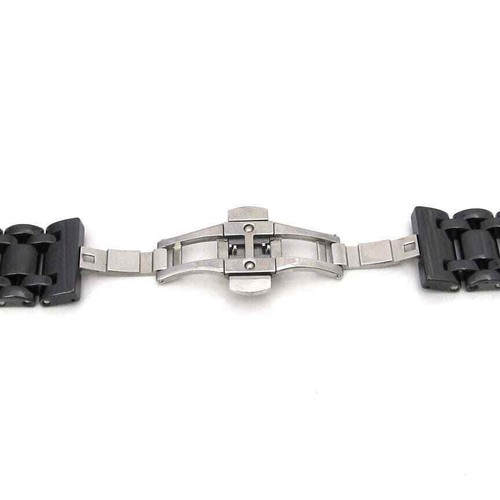CERAMIC Watch Strap Bracelet Band BLACK WHITE 16mm & 21mm Deployment Clasp New - Picture 5 of 20