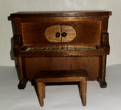Vintage Price Products Miniature Dollhouse Piano Music Box W/Bench Works