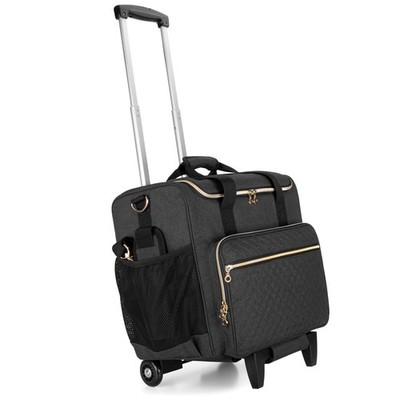 Luxja Rolling Teacher Bag mit Laptop 39 cm x 23,5 x 36 cm, schwarz 