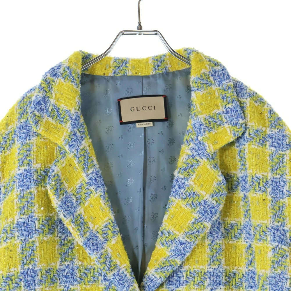 GUCCI Size: 36 Interlocking G Logo Button Lamé Tw… - image 3