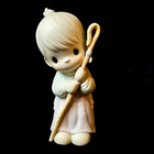 New ListingPrecious Moments "Come Let Us Adore Him" 1986 Large 9" Shepherd Boy w/Staff Euc