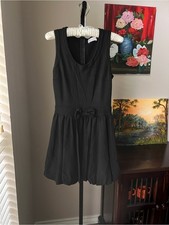 RED Valentino Black Sleeveless Dress with Waist Bow Detail