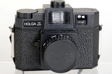 Holga 120GCFN 120 Film Plastic Camera w/ Built-in Flash & Glass Lens, Black